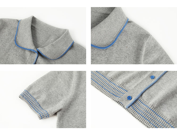 Round Neck Contrast Stitch Sweater