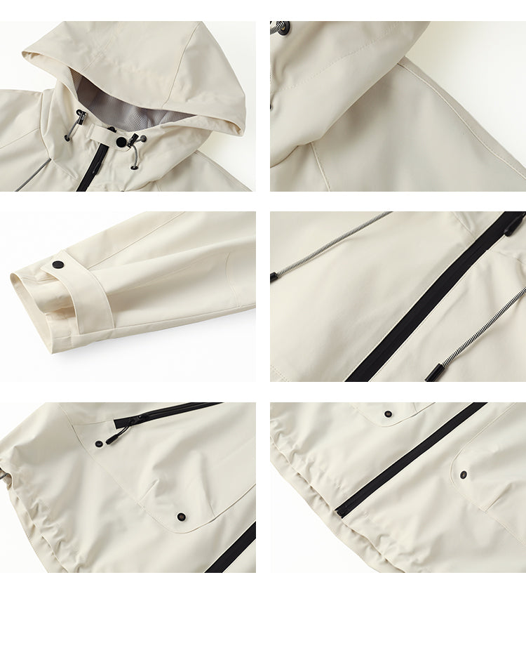 Hooded Drawstring Outdoor Short Jacket