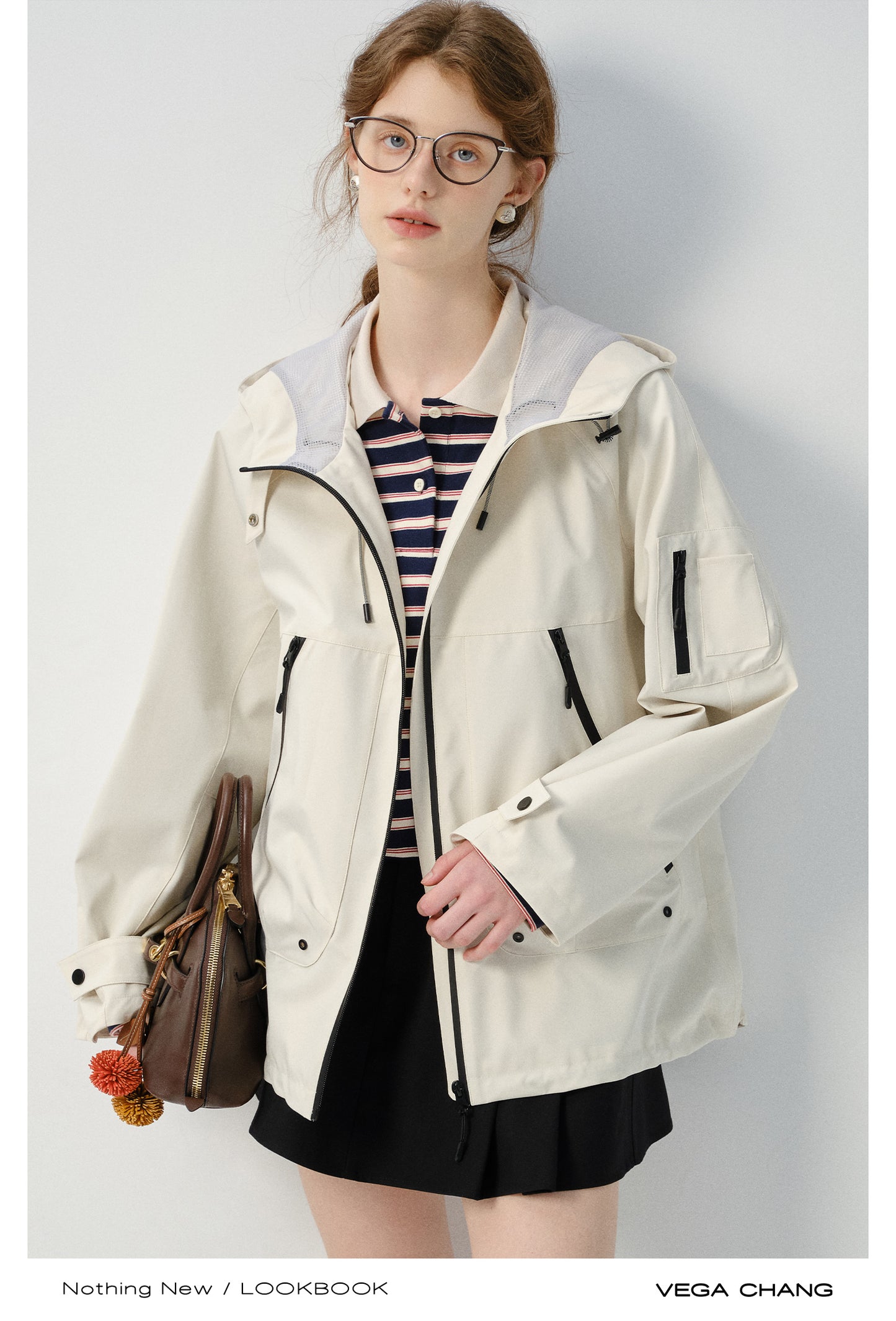 Hooded Drawstring Outdoor Short Jacket