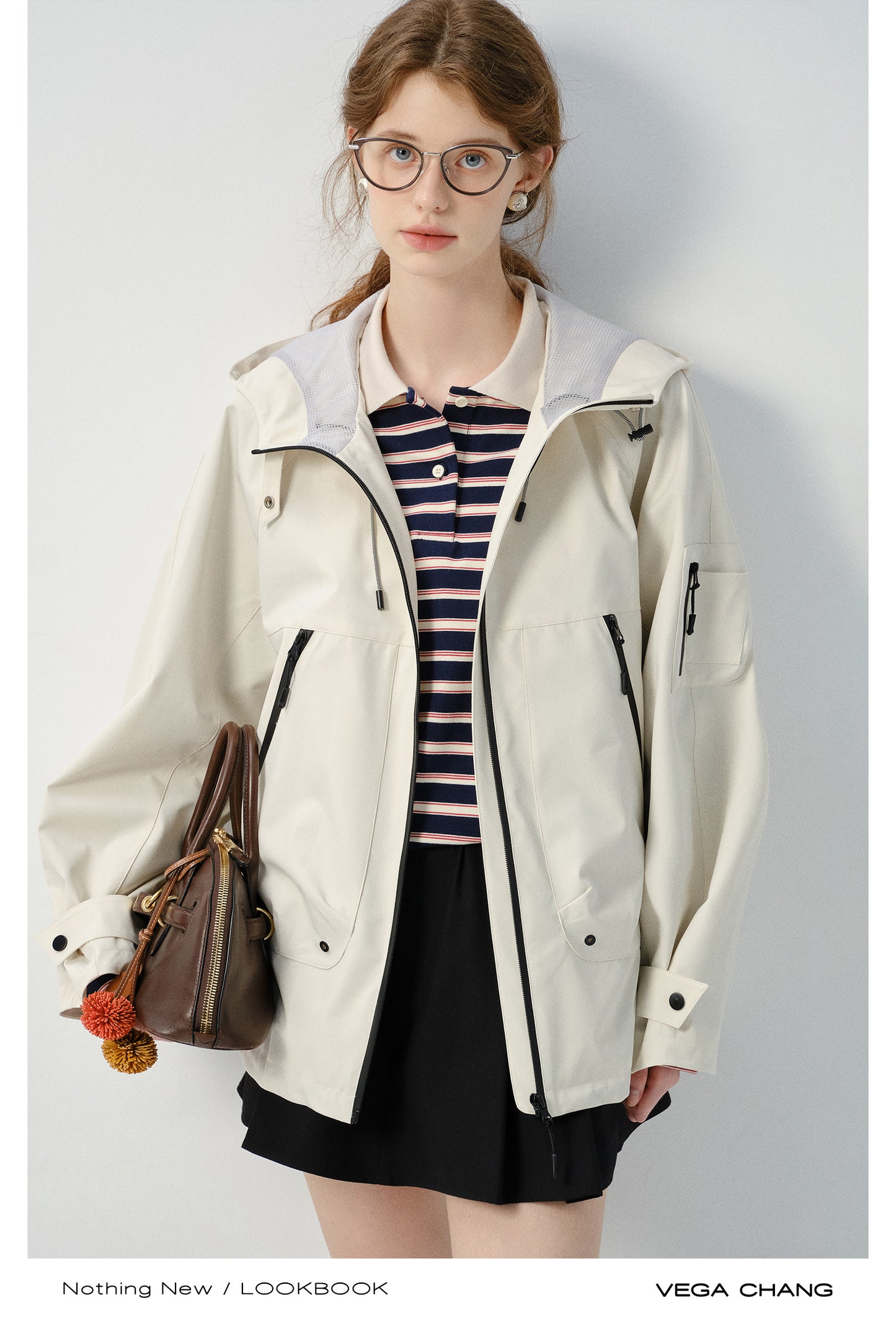 Hooded Drawstring Outdoor Short Jacket