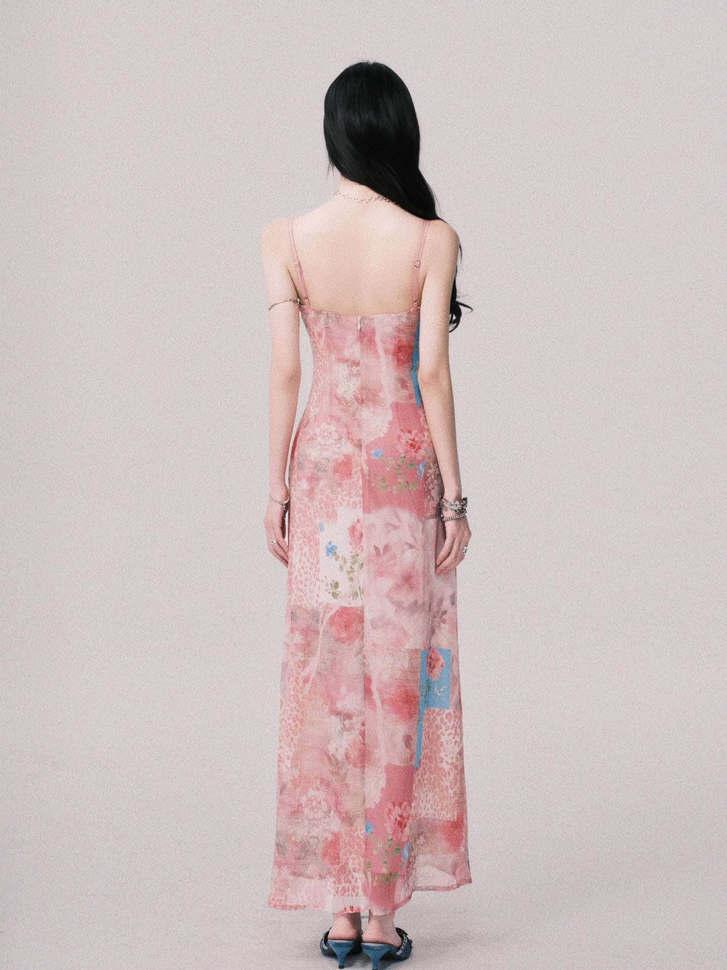 Patchwork Print Slip Dress