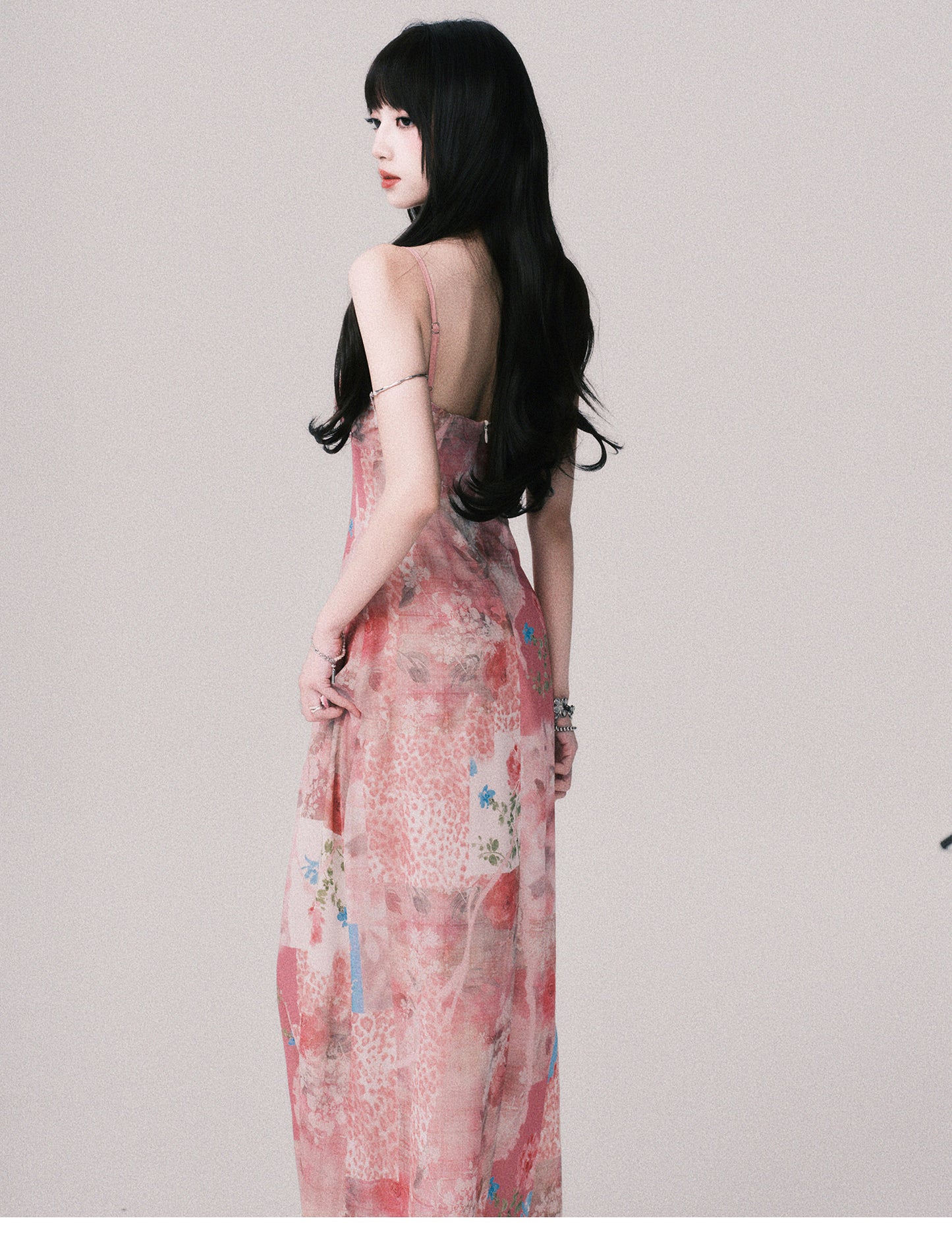 Patchwork Print Slip Dress