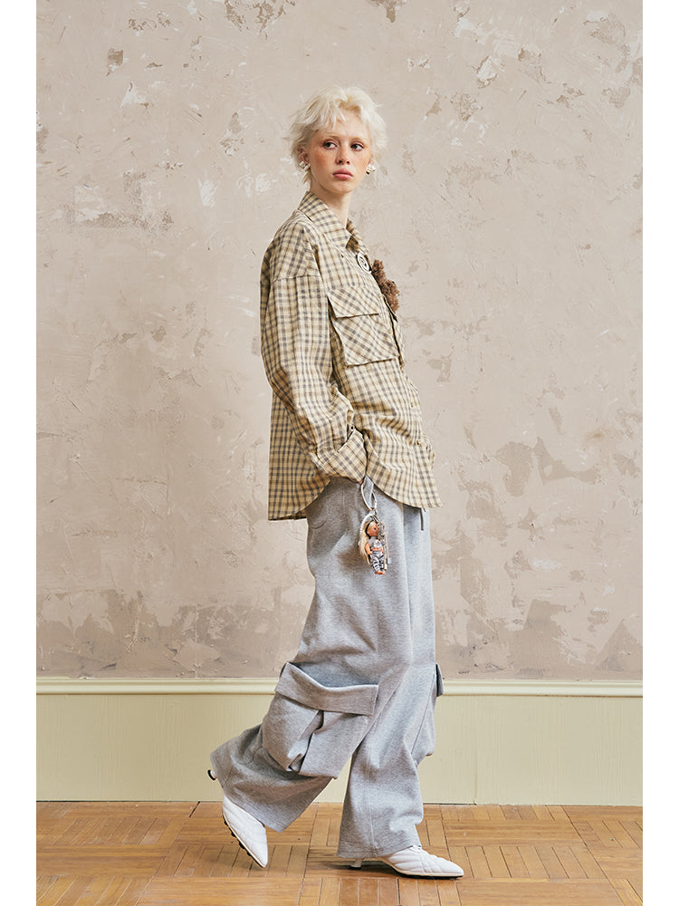 Classic Plaid Shirt With 3D Large Pockets