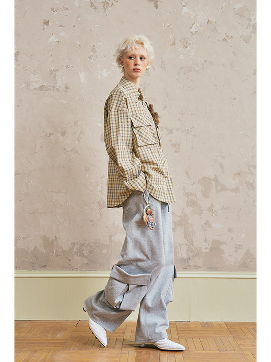 Classic Plaid Shirt With 3D Large Pockets