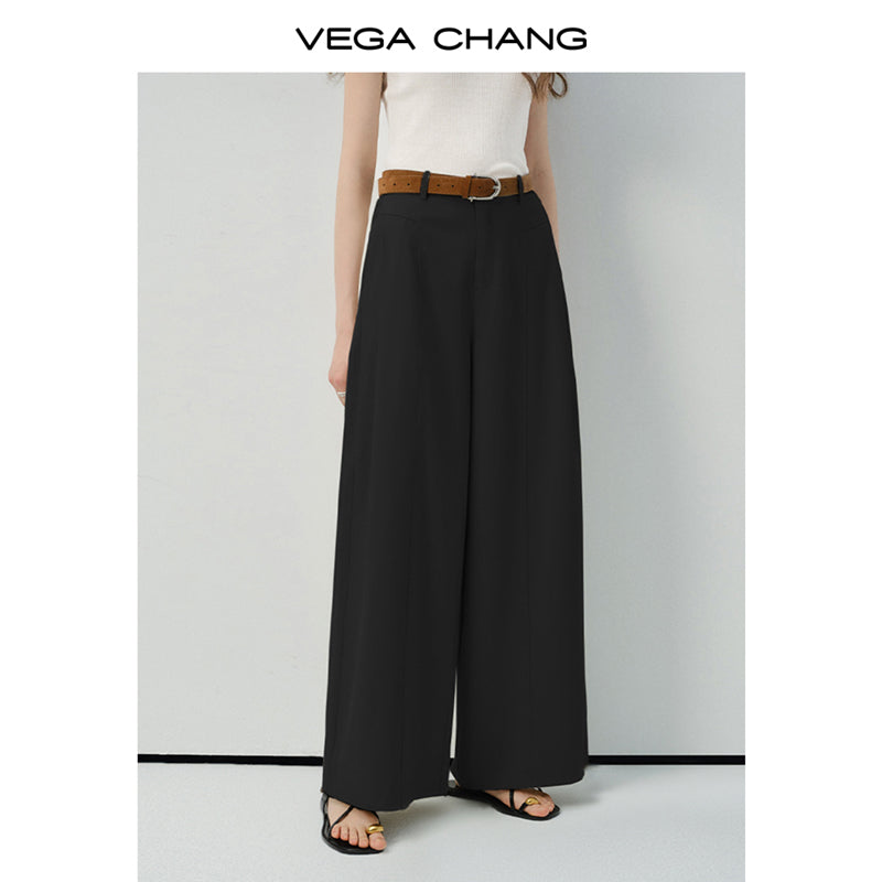 High-Waist Wide-Leg Pants In Natural Fabric