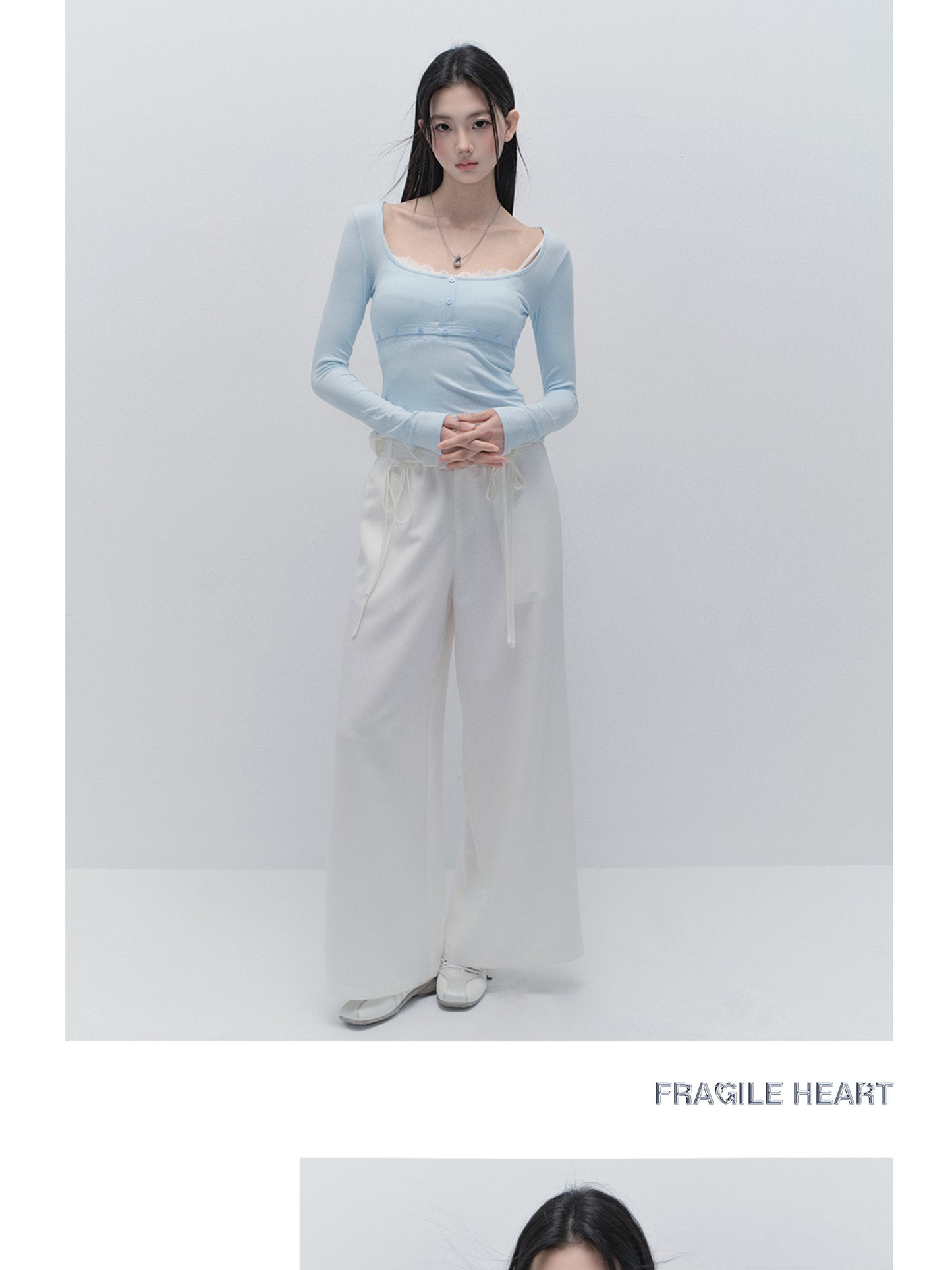 Slim Fit Top With Ballet Neck And Button Detail