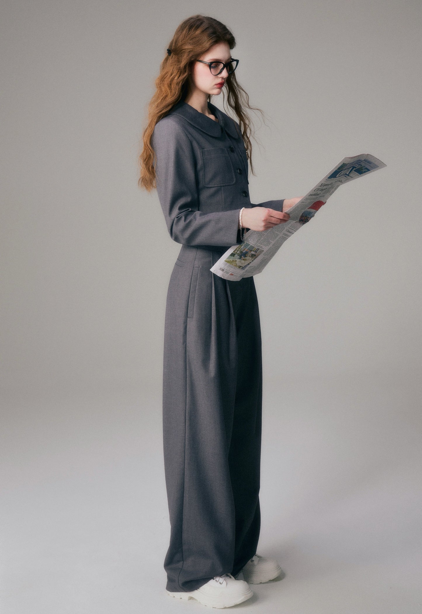 Peter Pan Collar Structured Cropped Jacket