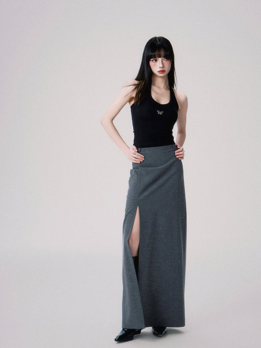 Classic Cotton Halter Top With Butterfly Charm