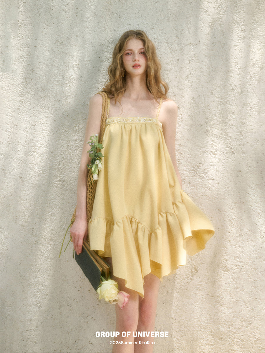 Asymmetric Babydoll Cami Dress