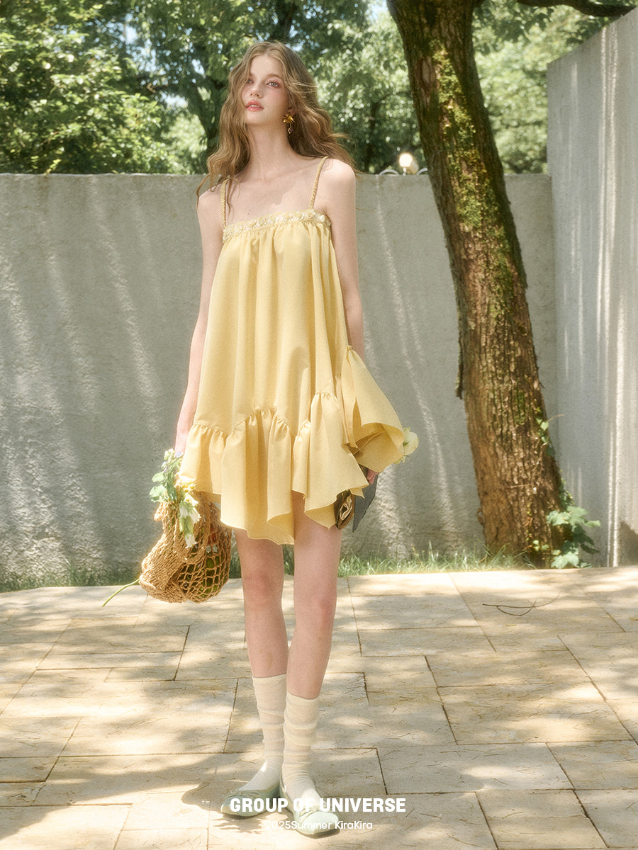 Asymmetric Babydoll Cami Dress