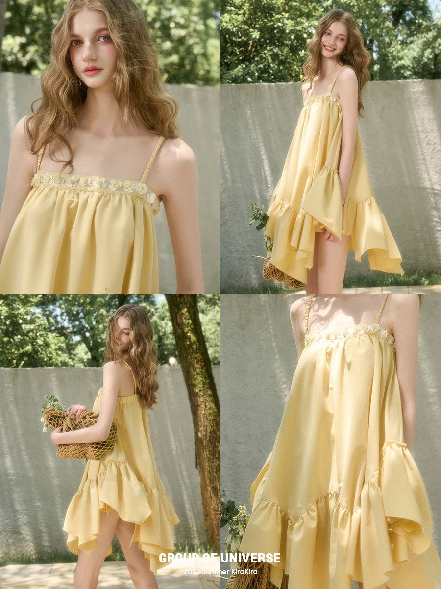 Asymmetric Babydoll Cami Dress