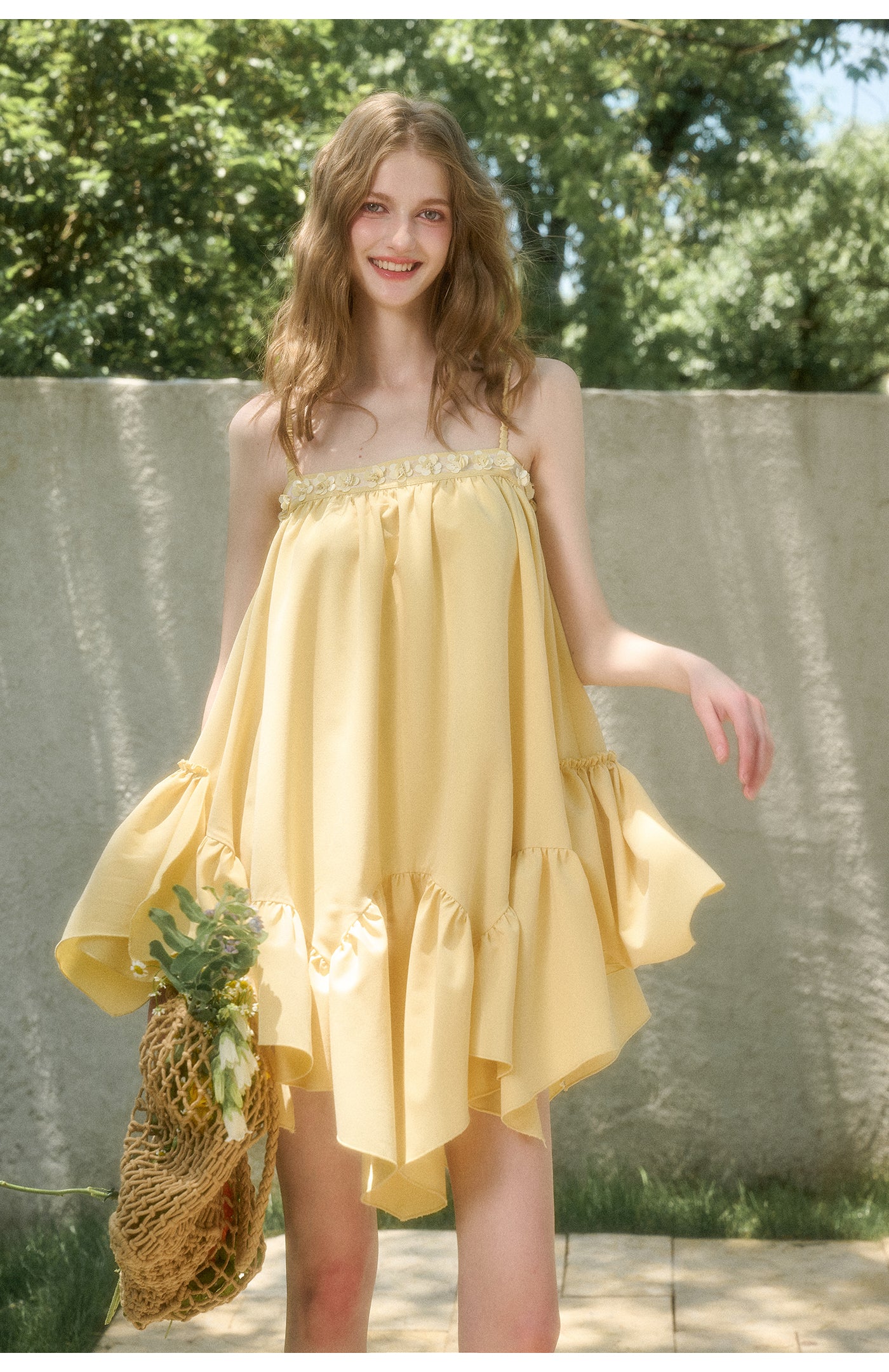 Asymmetric Babydoll Cami Dress