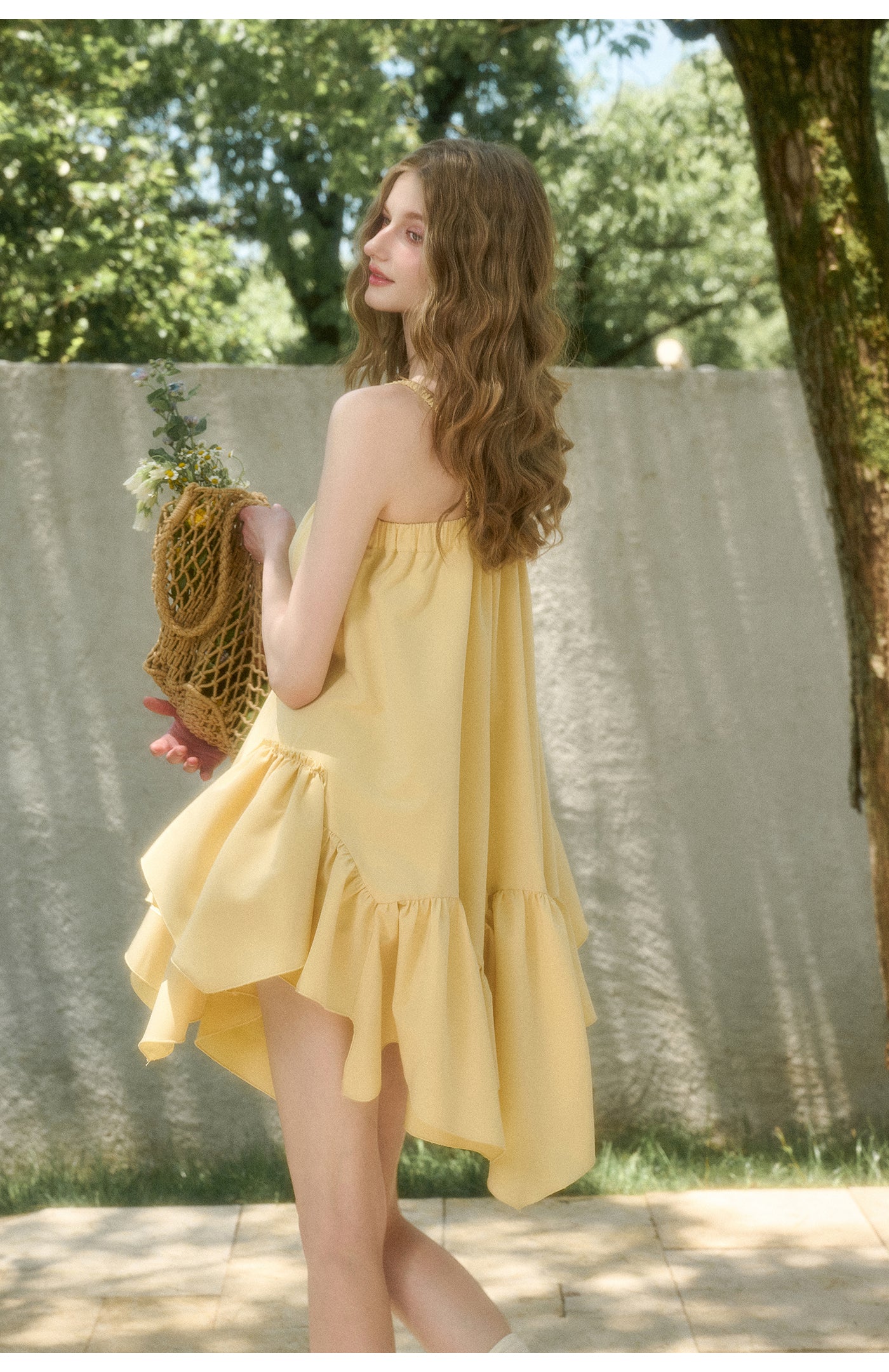 Asymmetric Babydoll Cami Dress