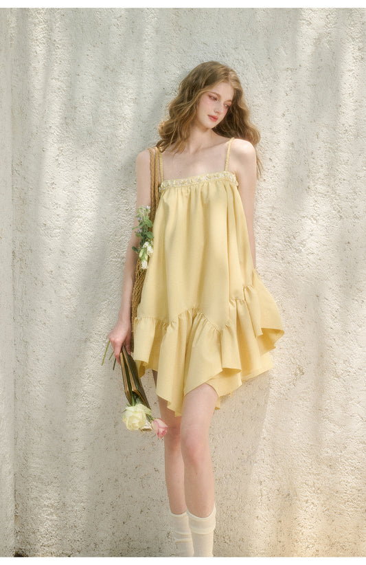 Asymmetric Babydoll Cami Dress