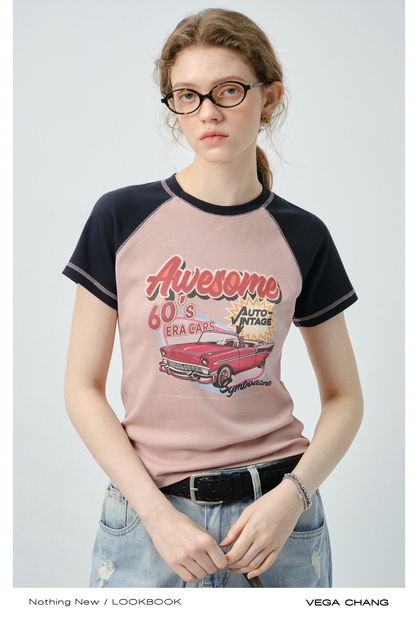60s Vintage Car Graphic Raglan T-Shirt