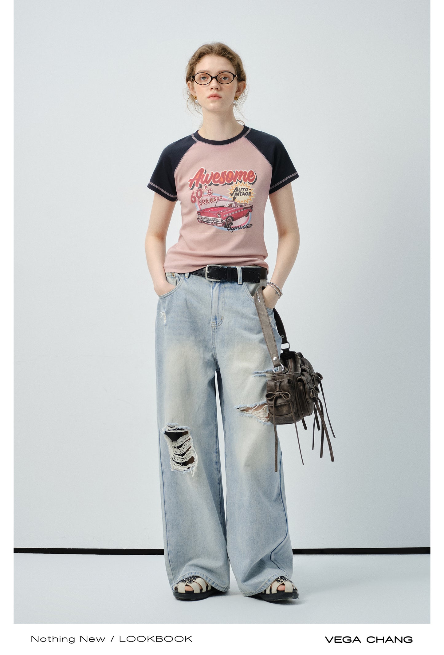 60s Vintage Car Graphic Raglan T-Shirt