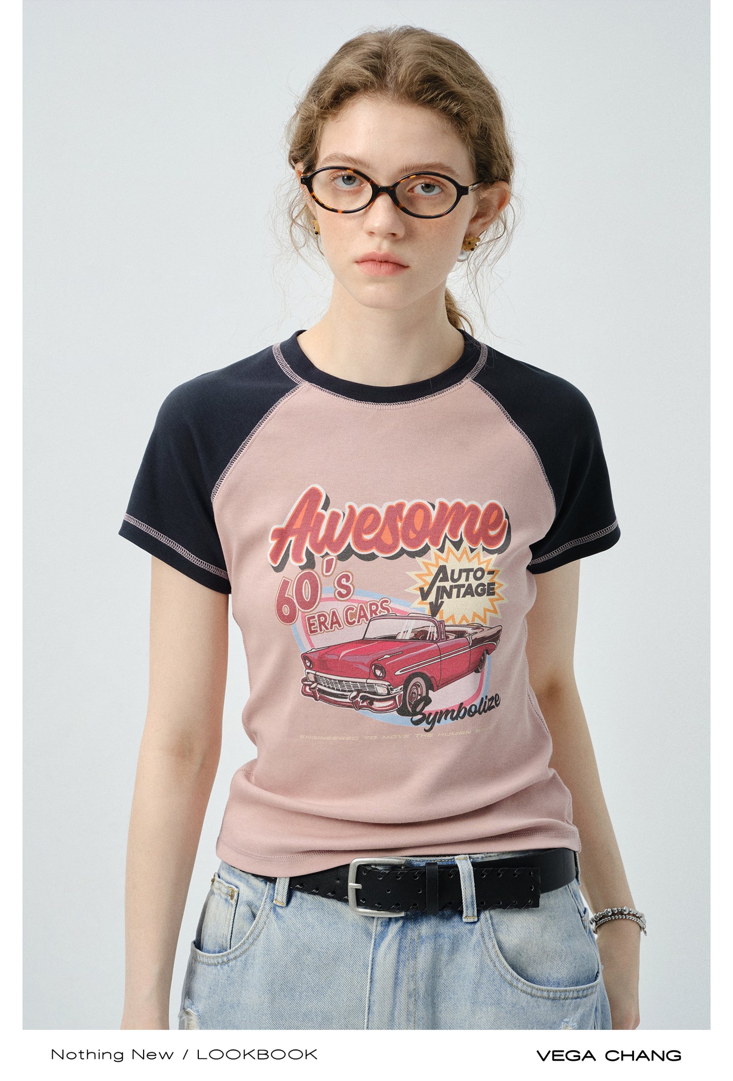 60s Vintage Car Graphic Raglan T-Shirt
