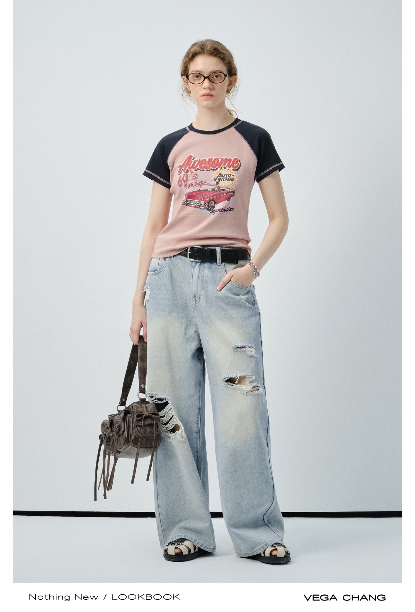 60s Vintage Car Graphic Raglan T-Shirt