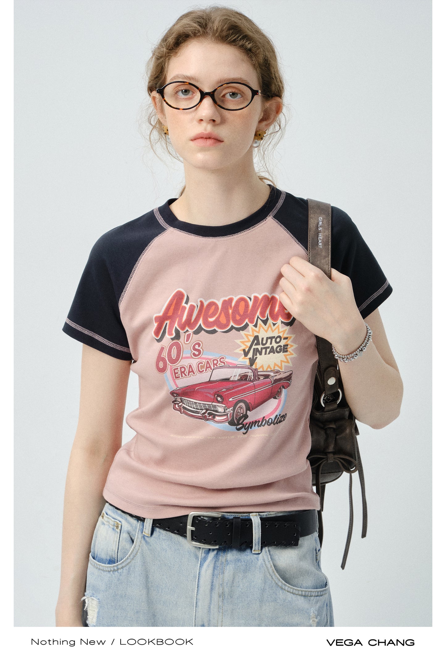 60s Vintage Car Graphic Raglan T-Shirt