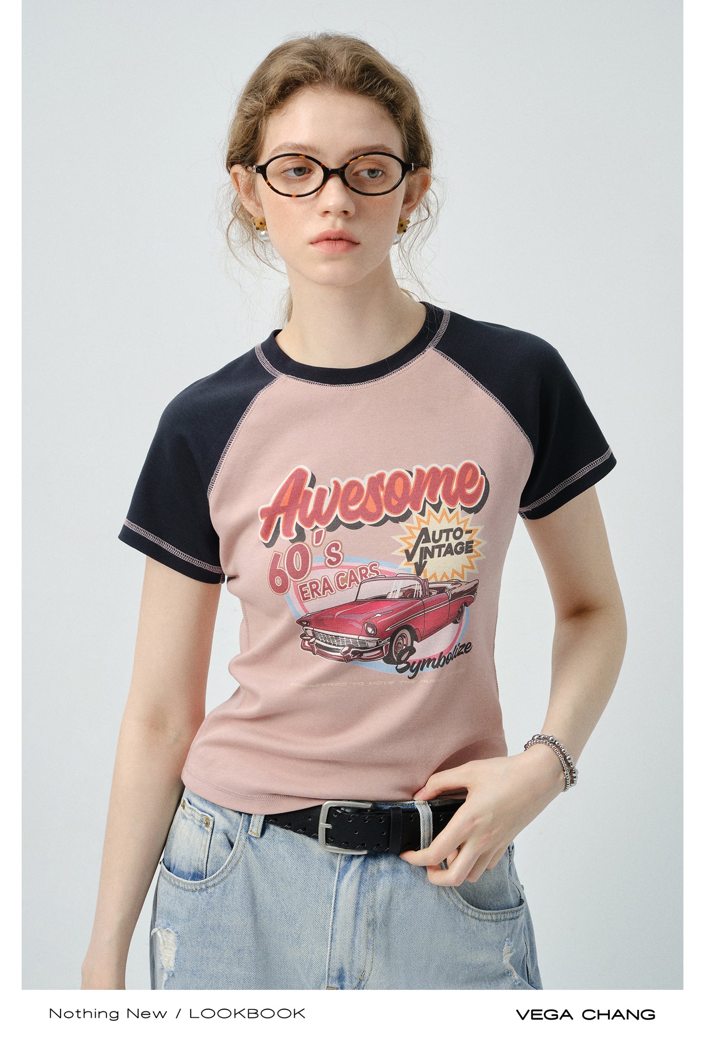 60s Vintage Car Graphic Raglan T-Shirt