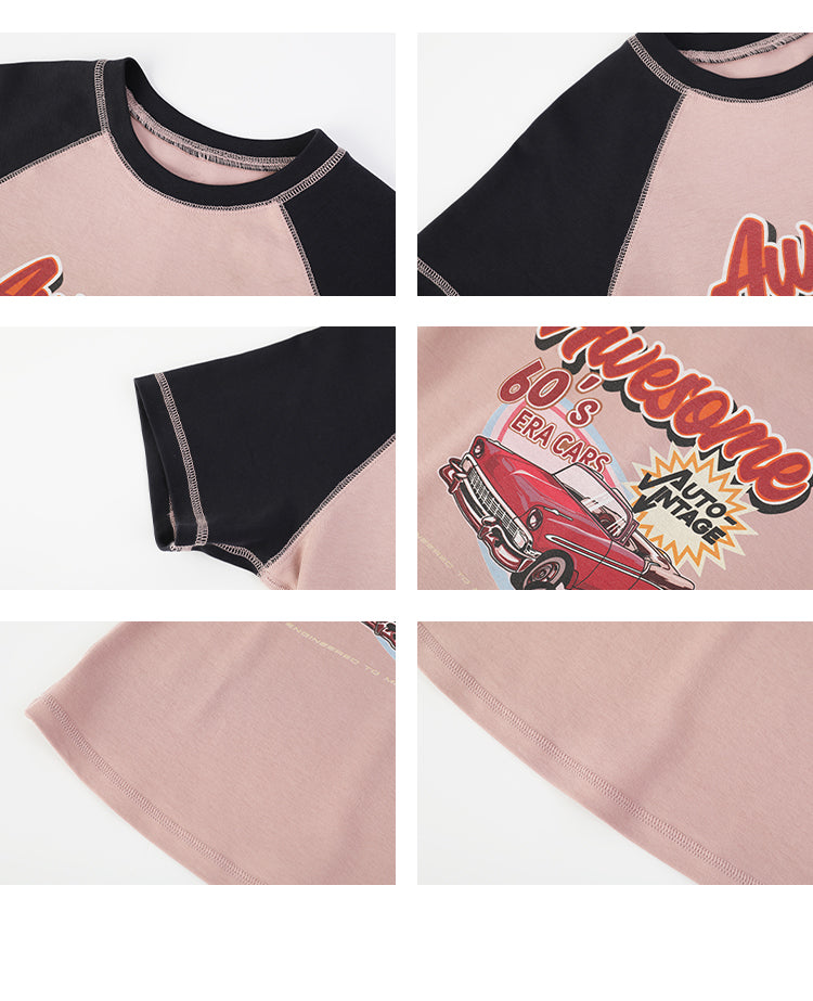 60s Vintage Car Graphic Raglan T-Shirt