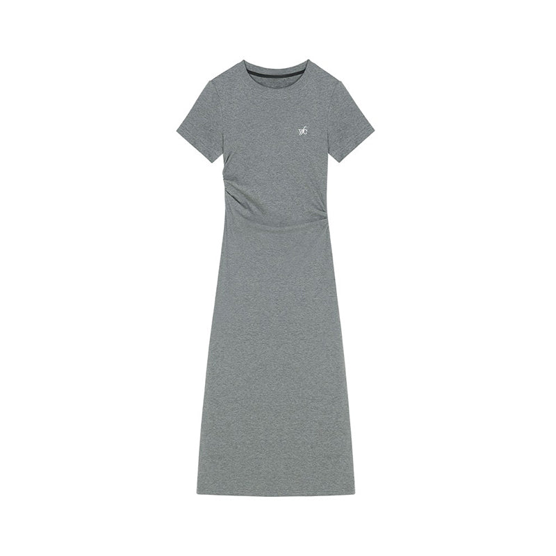 Embroidered Fitted T-Shirt Dress