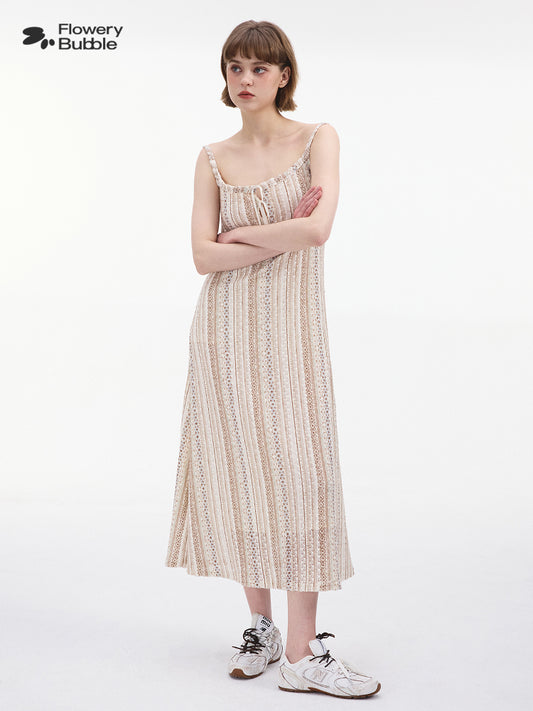 Bohemian Strappy Dress With Lace-Up Detail