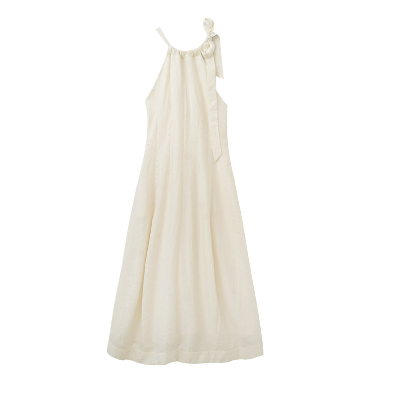 Gathered Halter Neck Textured Dress