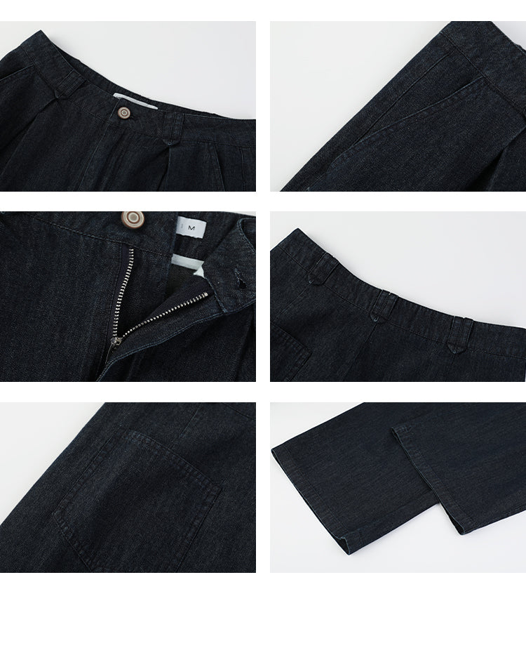 Denim Tie-Front Shirt & Pleated Pants