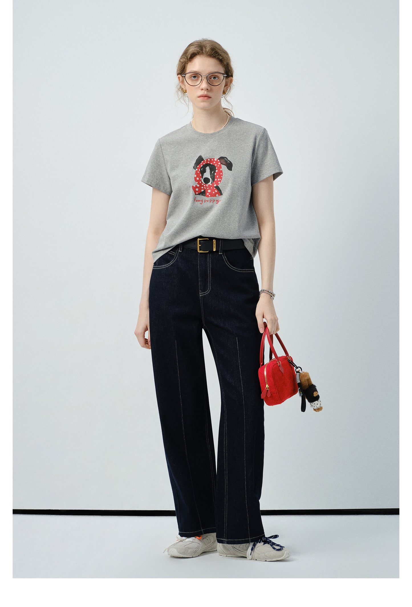 Puppy-In-Scarf Printed T-Shirt