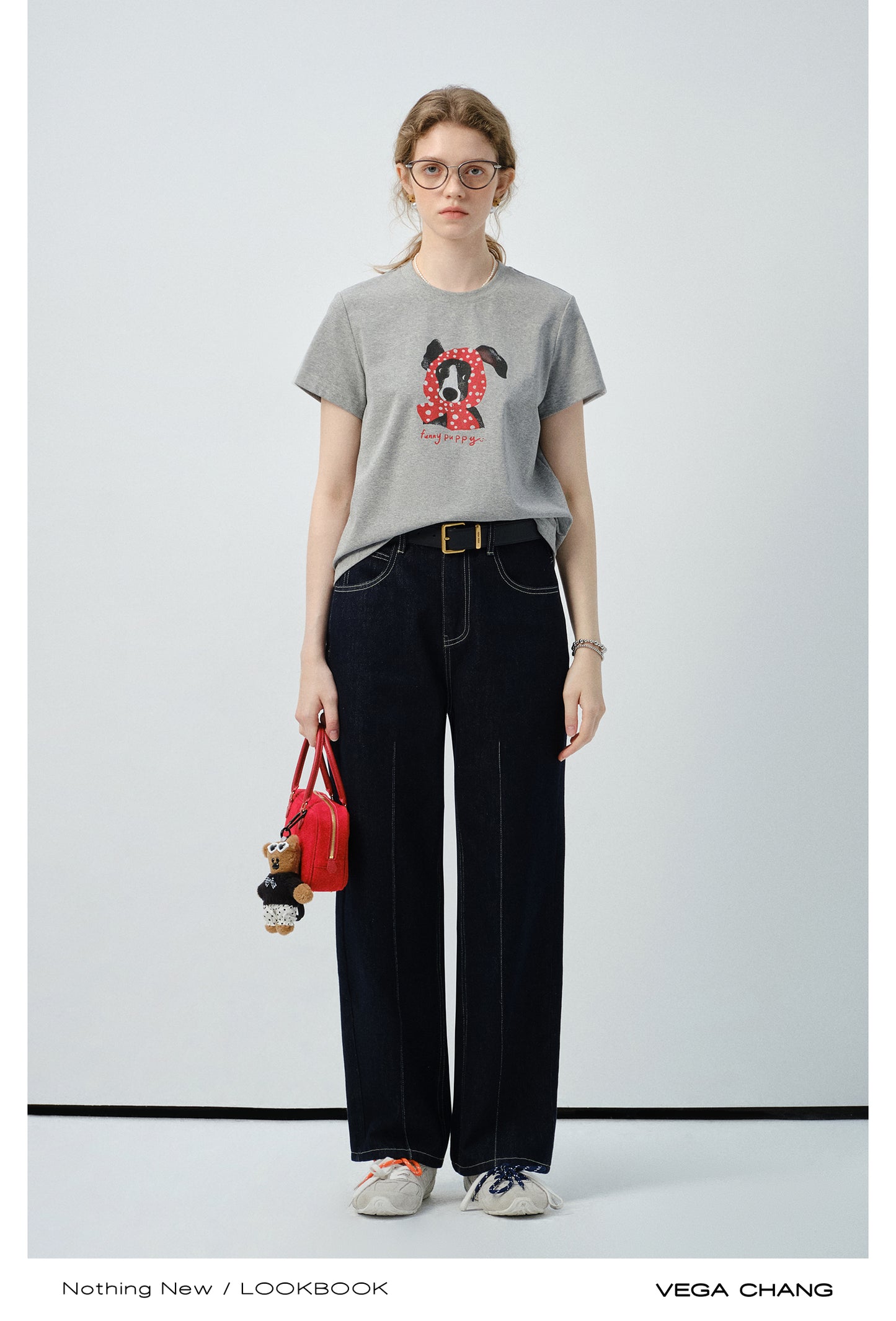 Puppy-In-Scarf Printed T-Shirt