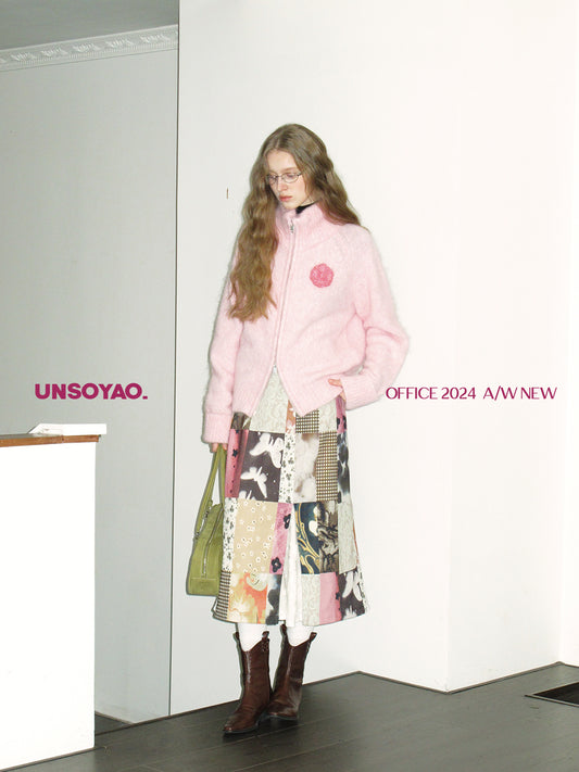 Midi Skirt With Patchwork Print