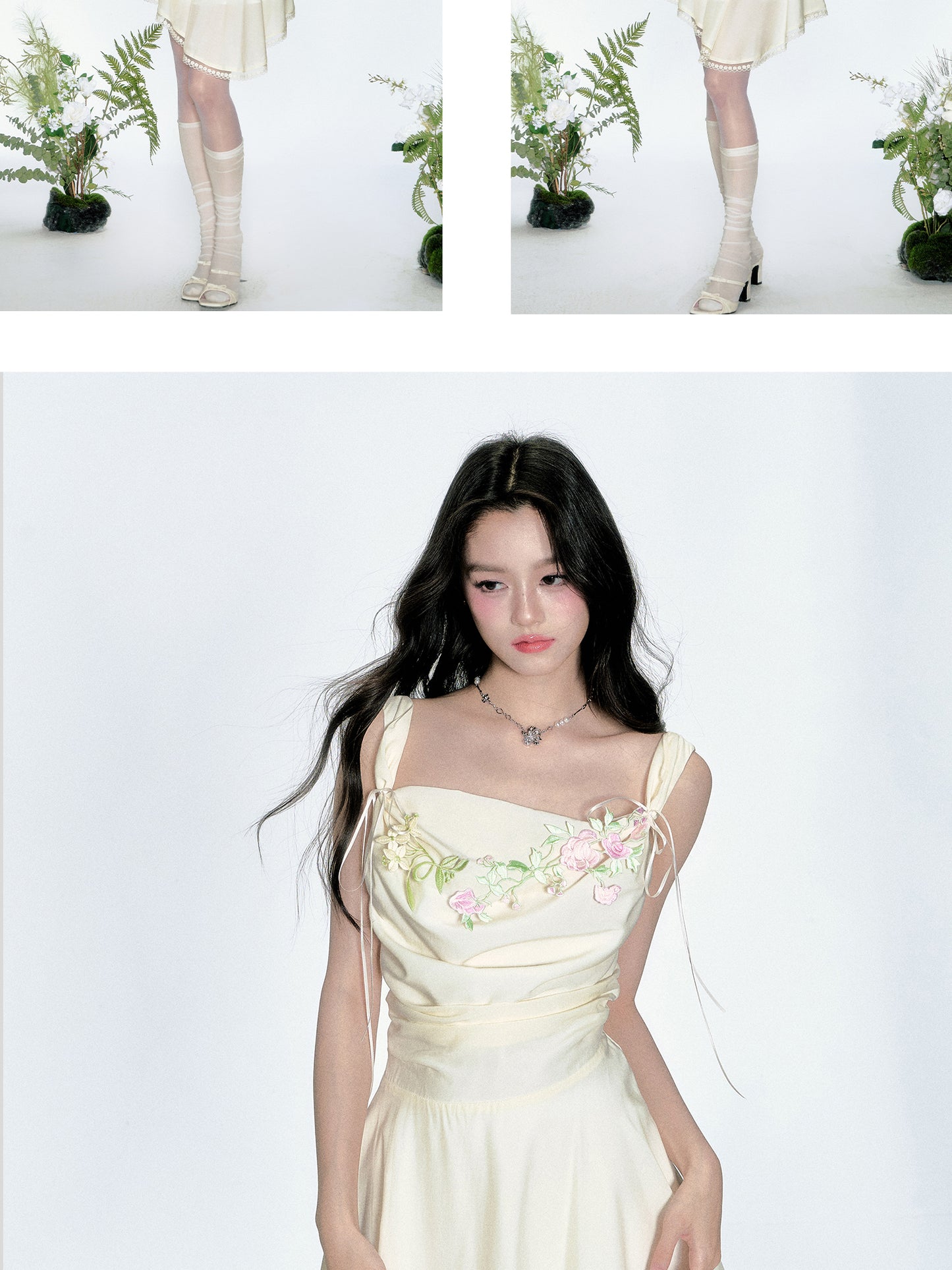 Ruched Asymmetrical Floral Dress With Straps