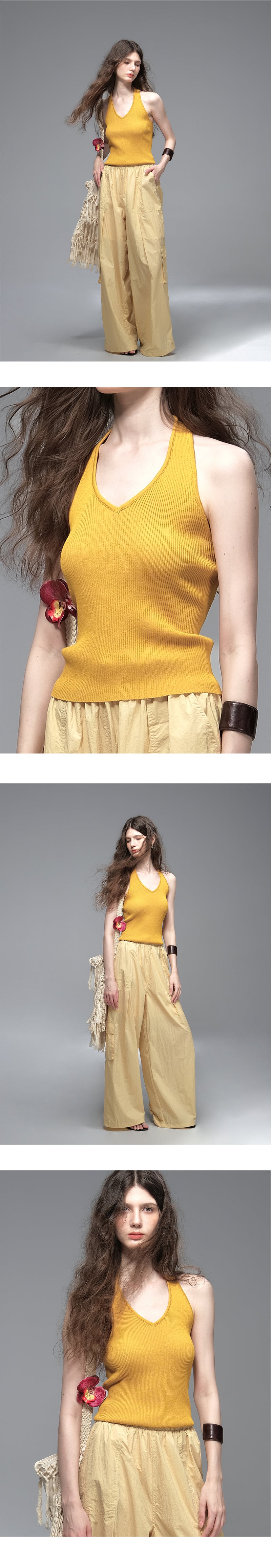 Stretchy Ribbed Halter Top