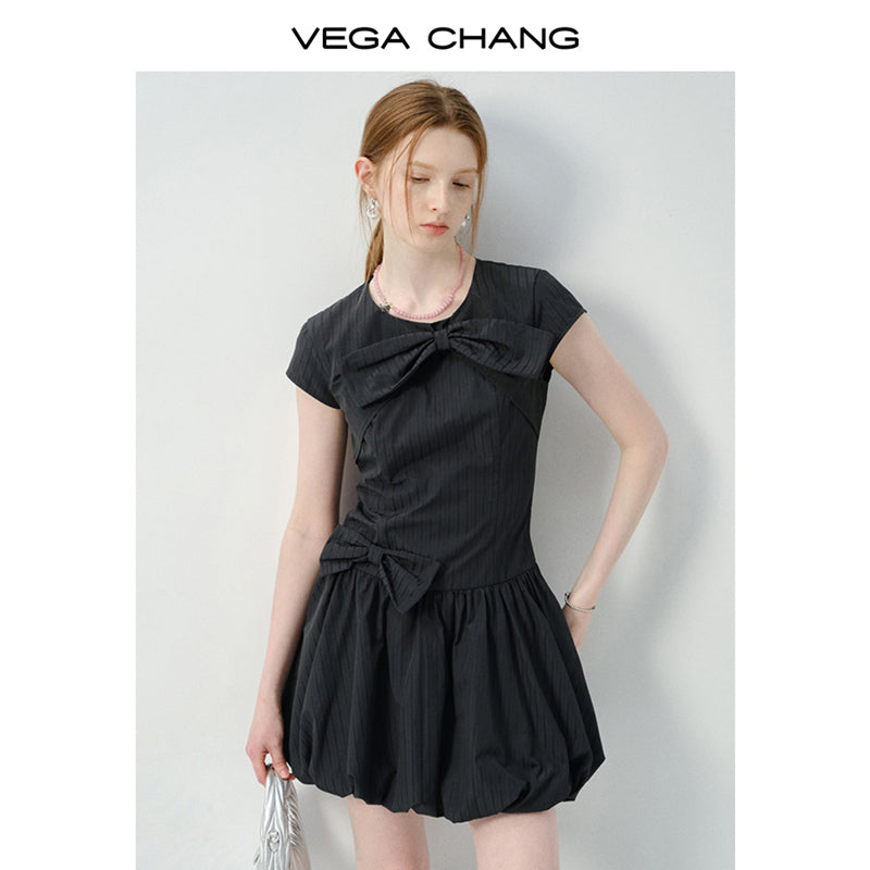 Bubble Dress With Large Bow Accent