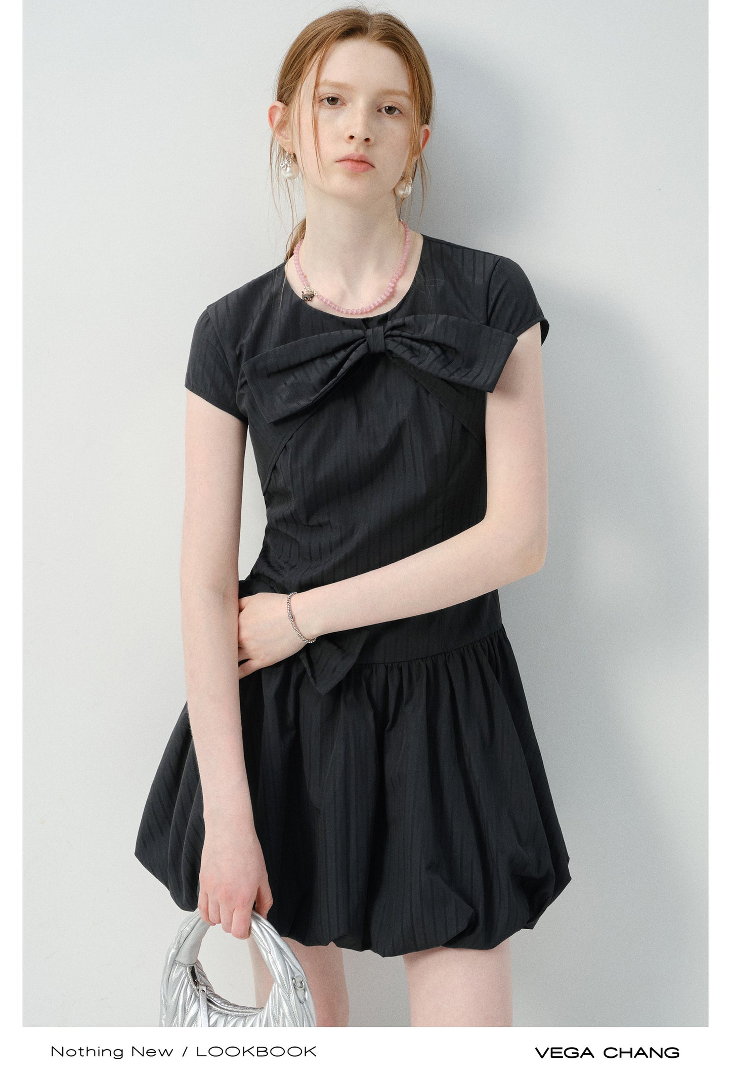 Bubble Dress With Large Bow Accent