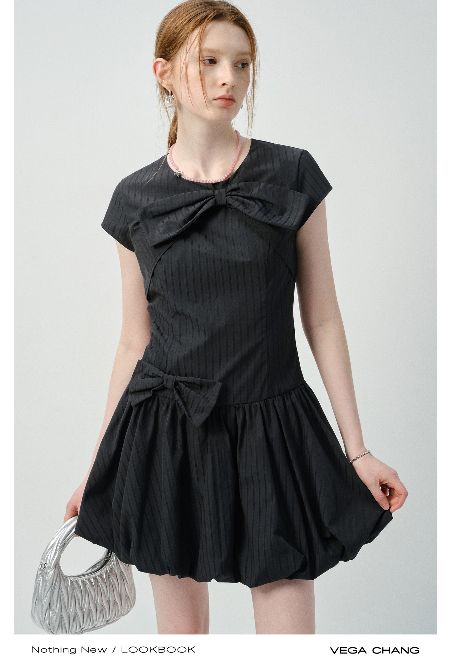 Bubble Dress With Large Bow Accent