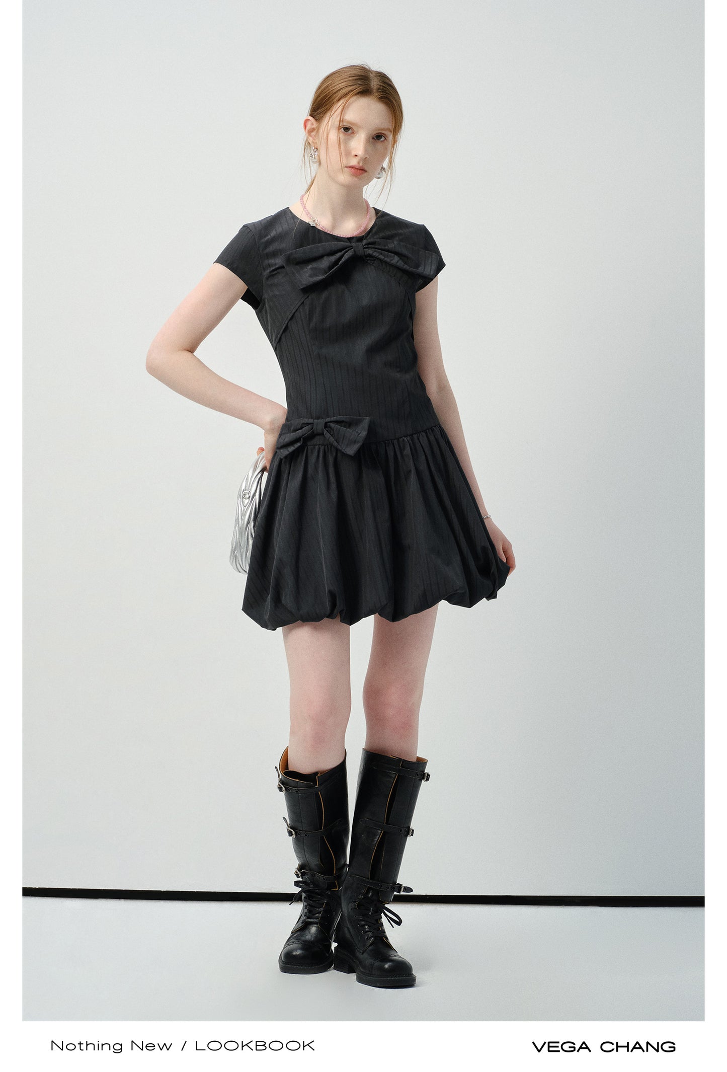 Bubble Dress With Large Bow Accent