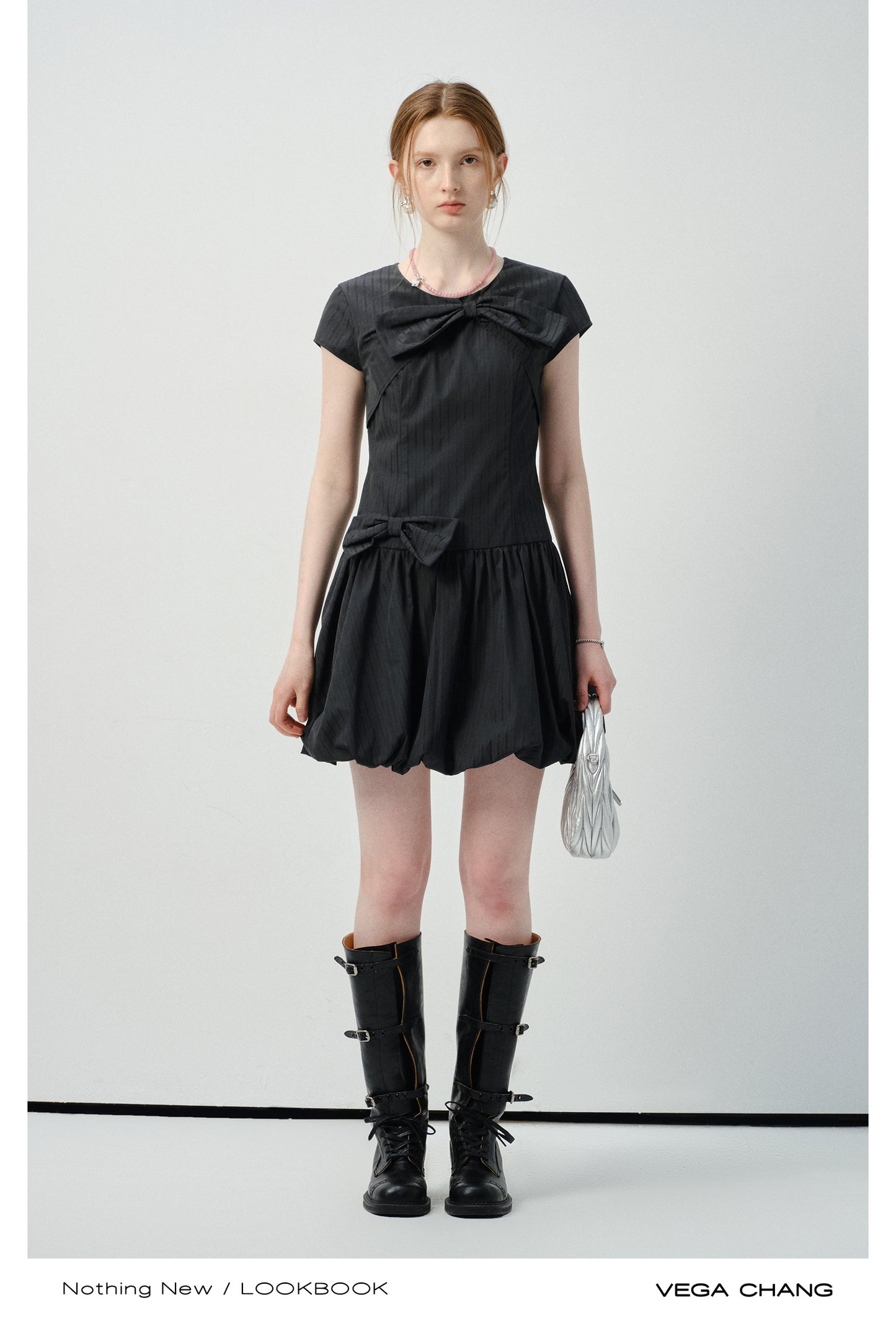 Bubble Dress With Large Bow Accent