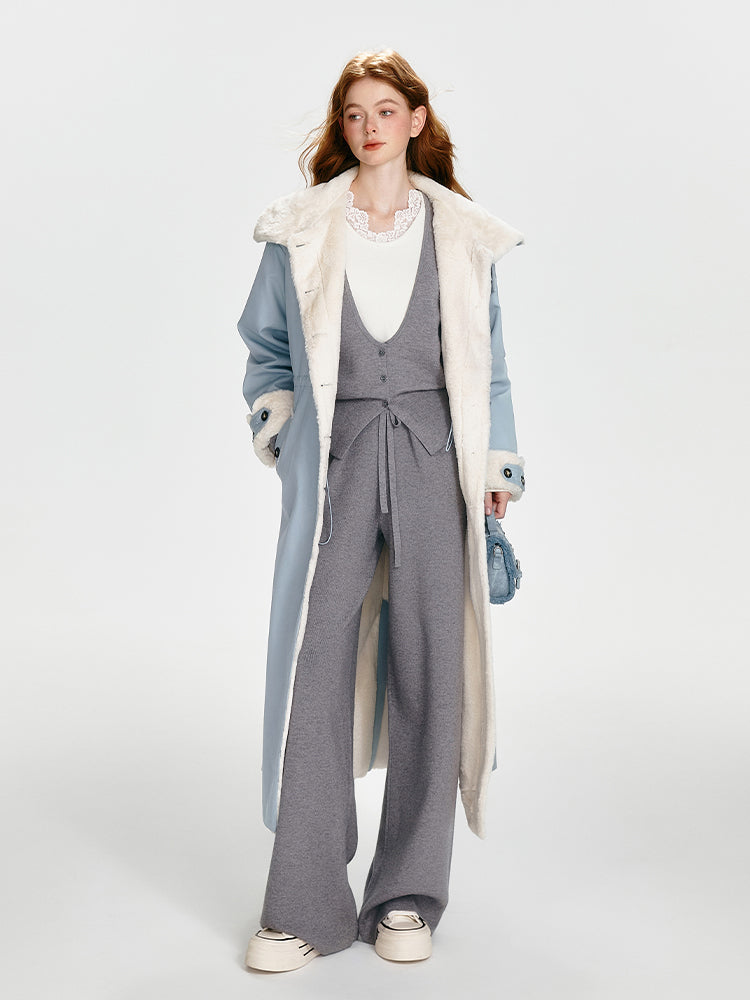 Wide-Leg Knit Pants With Drawstring