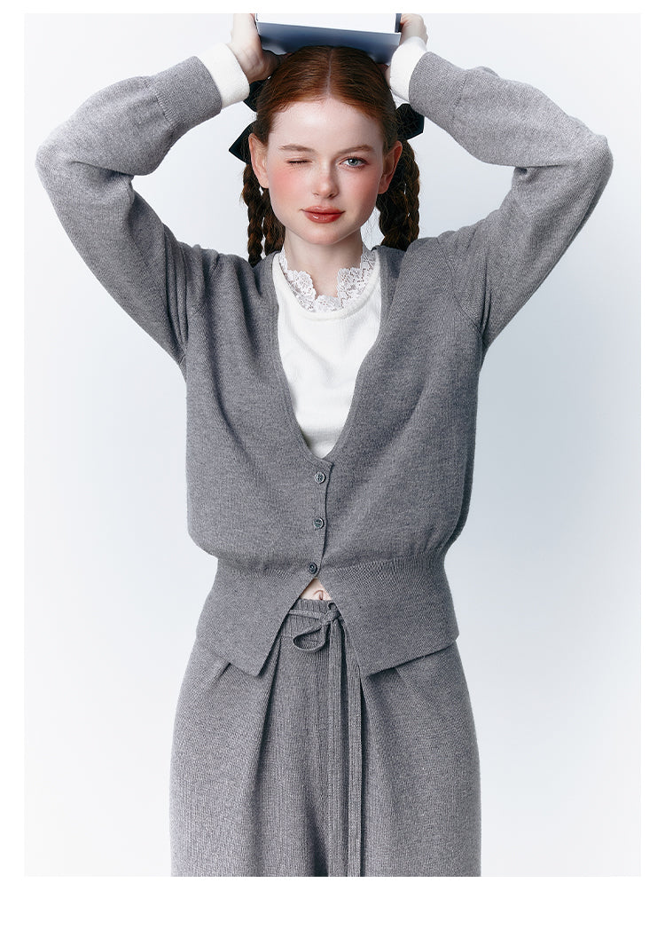 Wide-Leg Knit Pants With Drawstring