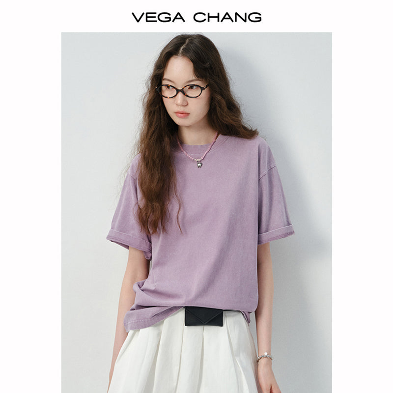 Round Neck Relaxed Cotton T-Shirt