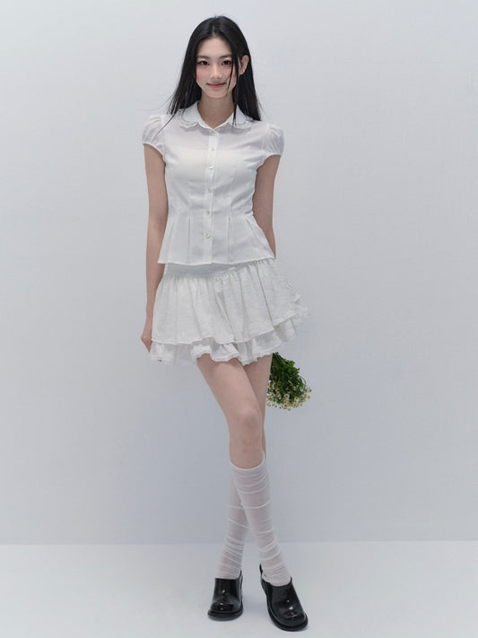 Puff-Sleeve Blouse And Matching Cami With Scarf