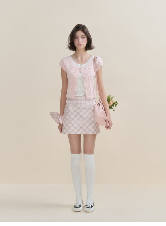 Diamond Plaid A-Line Skirt In 2 Lengths