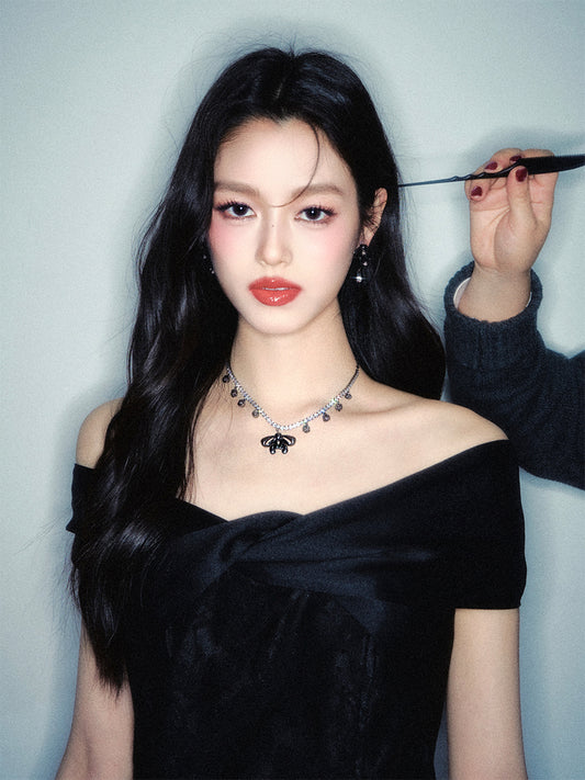 Cubic Zirconia Bow Necklace