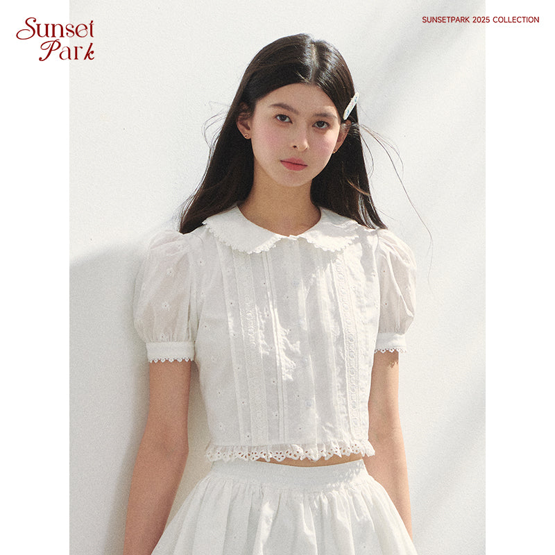 Puff-Sleeve Blouse & Tiered Skirt - Plain Or Plaid