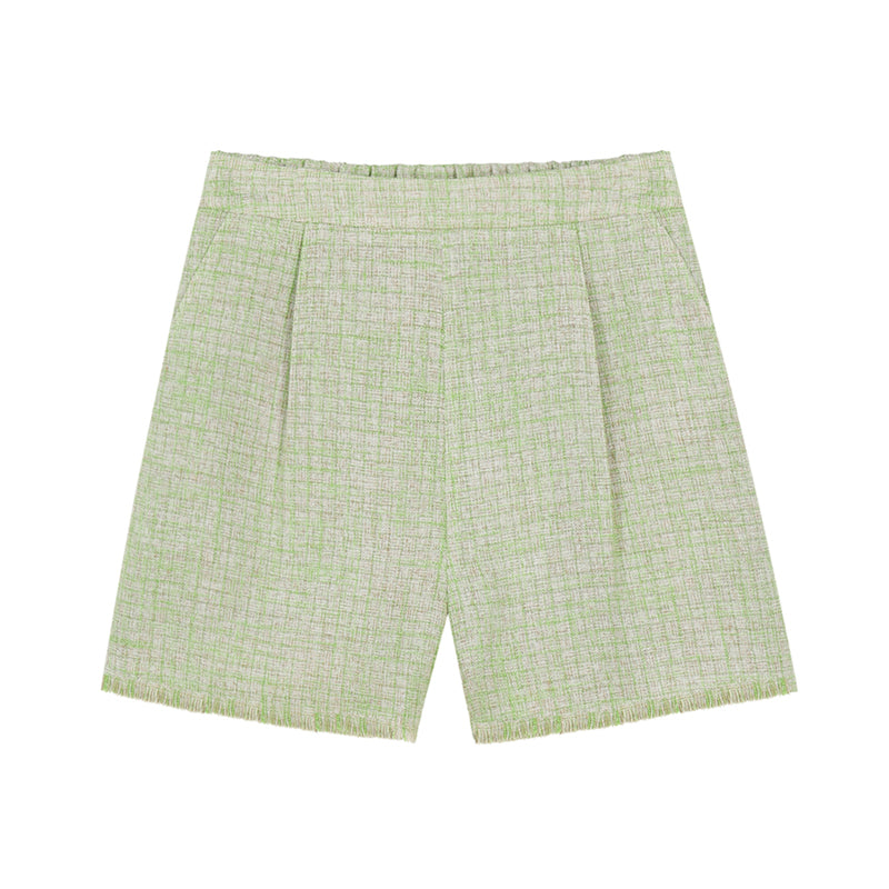 Boxy Button-Up Fringed Cropped Shirt And Matching Shorts