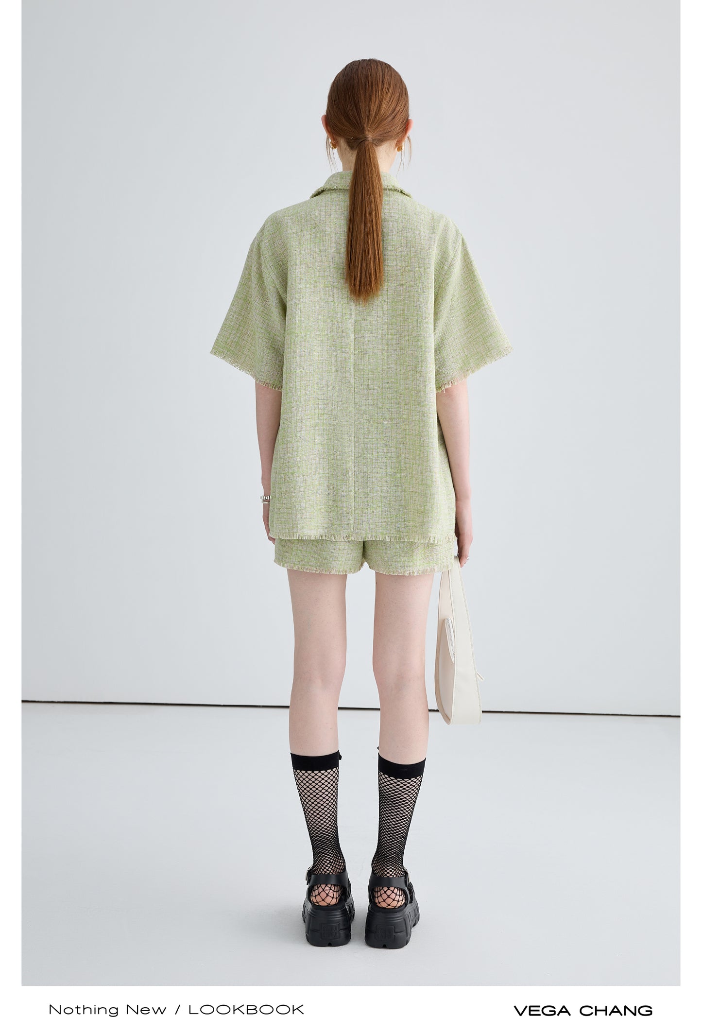 Boxy Button-Up Fringed Cropped Shirt And Matching Shorts