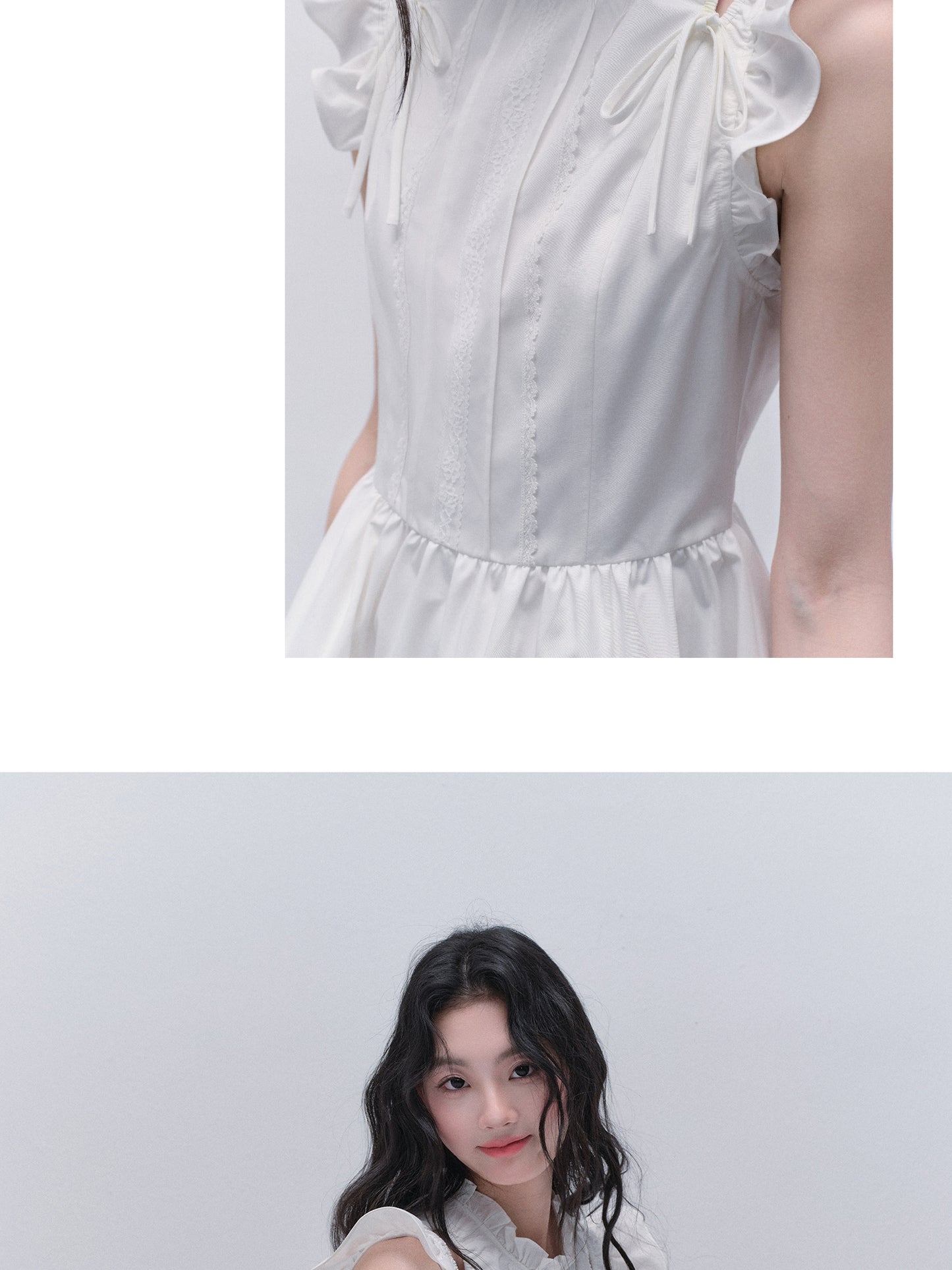 Butterfly Sleeve Embroidered Cut-Out Shoulder Dress
