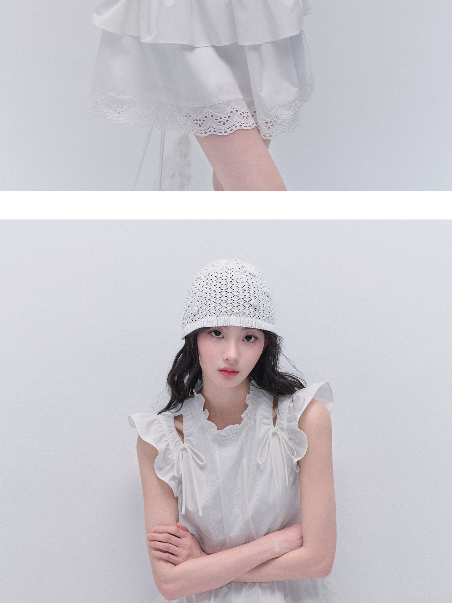 Butterfly Sleeve Embroidered Cut-Out Shoulder Dress